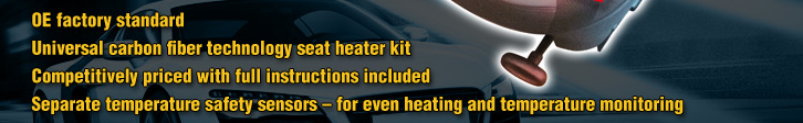 Universal carbon fibre technology seat heater kits for Audi vehicles